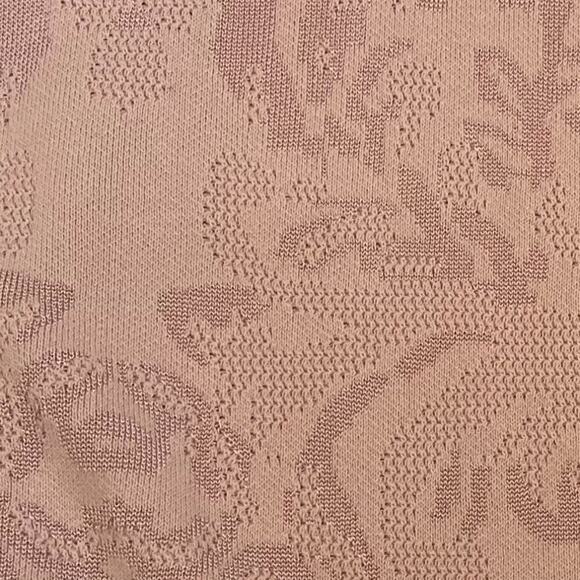 Chico's Petal/Blush Pink Long Open Cardigan, Duster Floral Jacquard Tapestry L - Picture 10 of 15